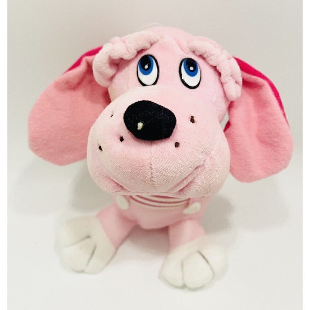 Pink Puppy Dog Plush Stuffed Animal Toy 8ā Nanco Vintage Sitting